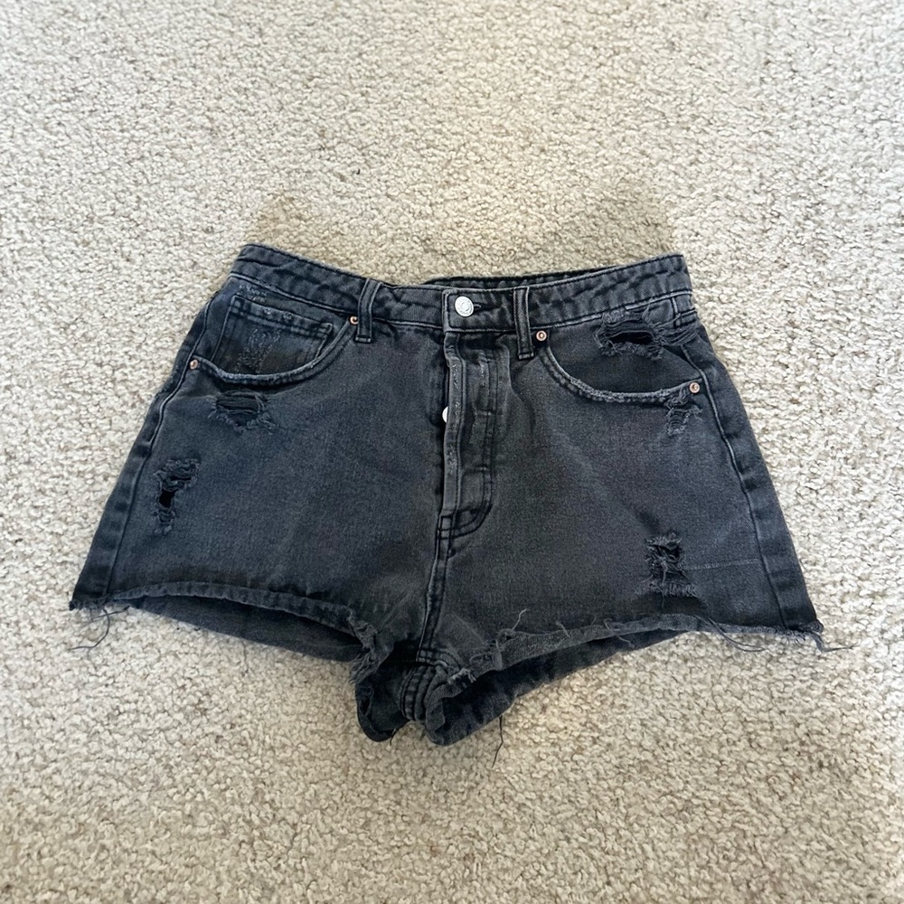 Wild Fable Distressed High Rise Black Denim Shorts
